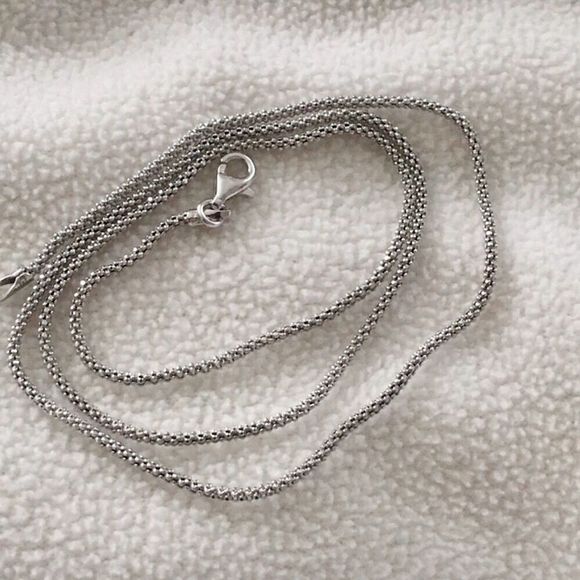 Sterling Silver Oxidized 925 Popcorn Necklace 18inches - Picture 1 of 10